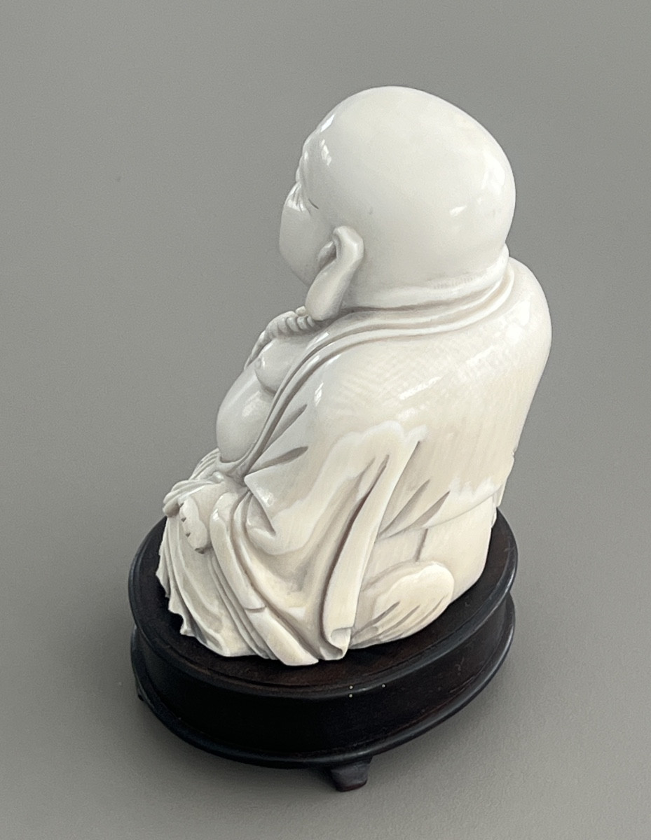 Ivory Carved Okimono Representing A Laughing Buddha -photo-3