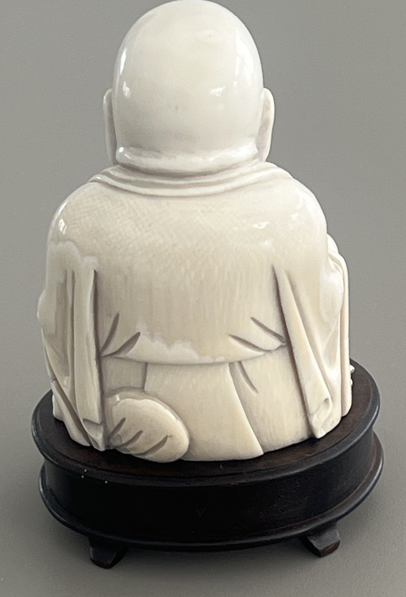 Ivory Carved Okimono Representing A Laughing Buddha -photo-4