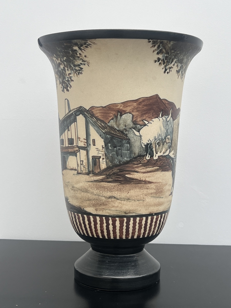 Ciboure Large Tulip Vase In Enamelled Stoneware Le Corrone Fischer-photo-1