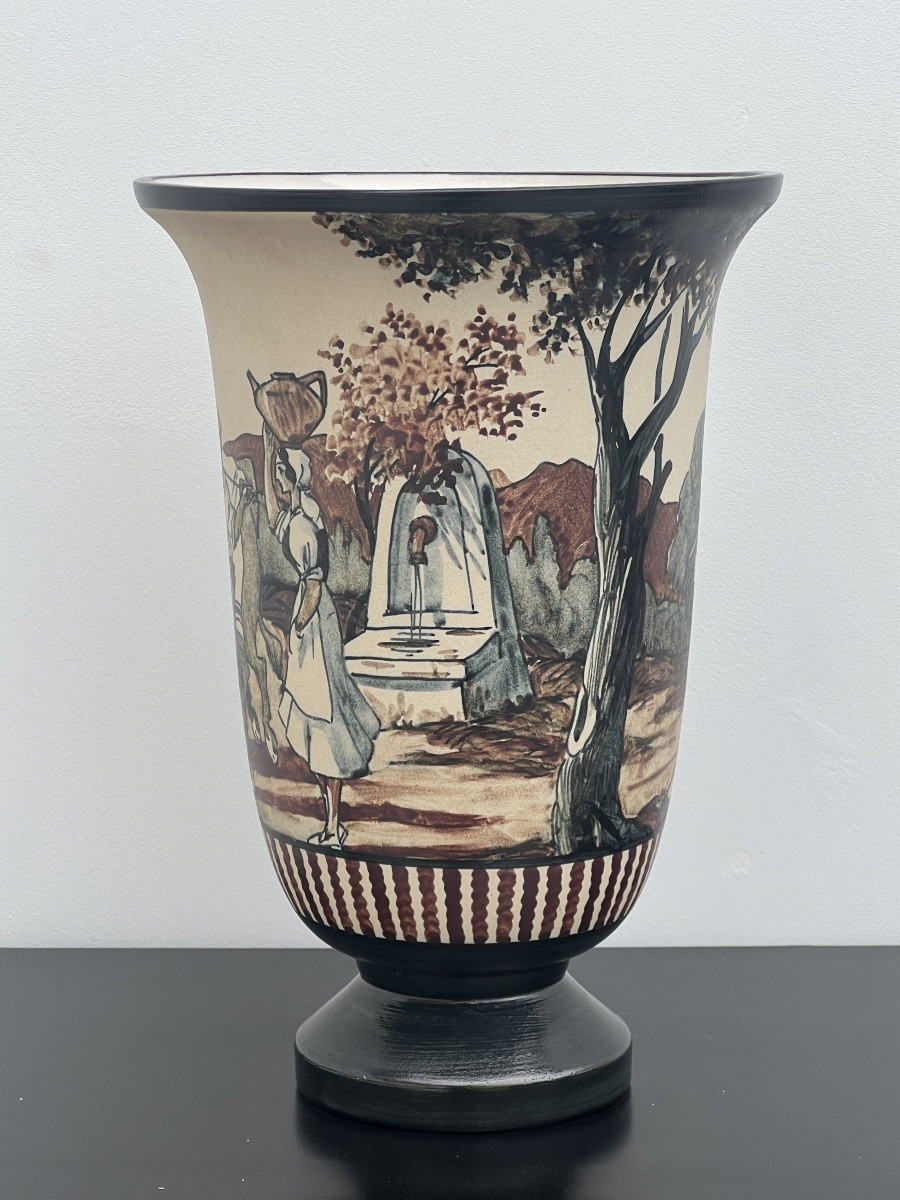 Ciboure Large Tulip Vase In Enamelled Stoneware Le Corrone Fischer-photo-3