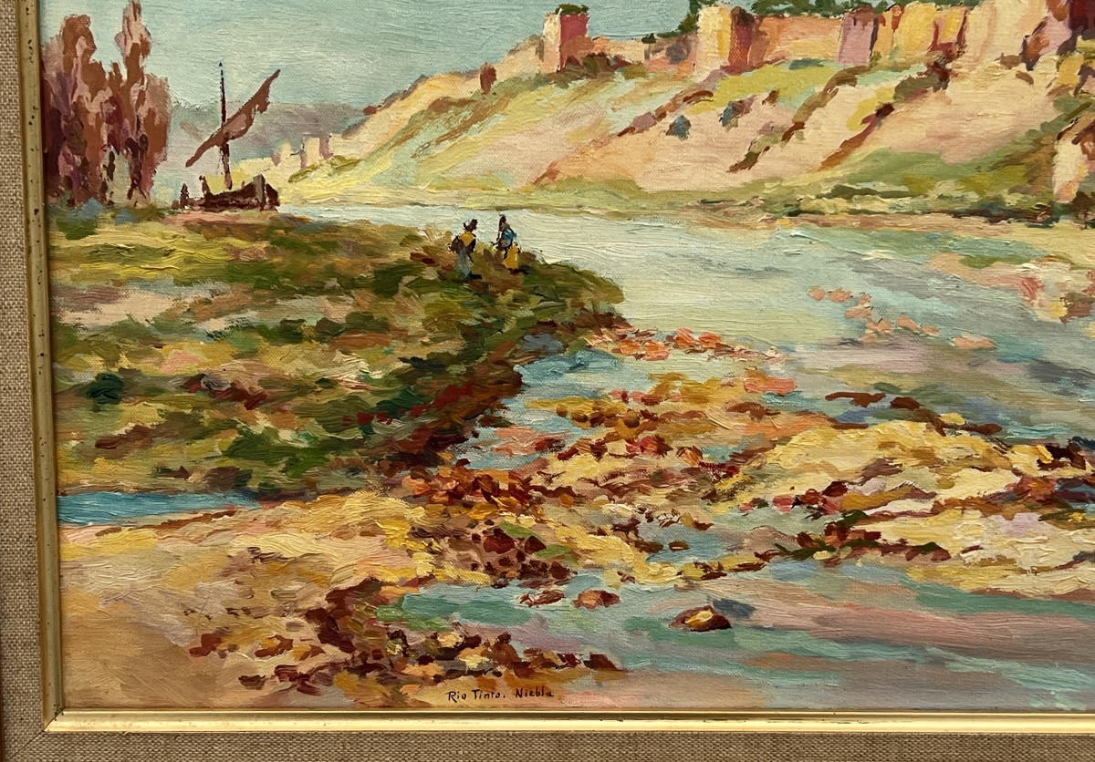Tableau de Ferdinand Hanon 1885-1972 Fleuve Rio Tinto en Espagne -photo-3
