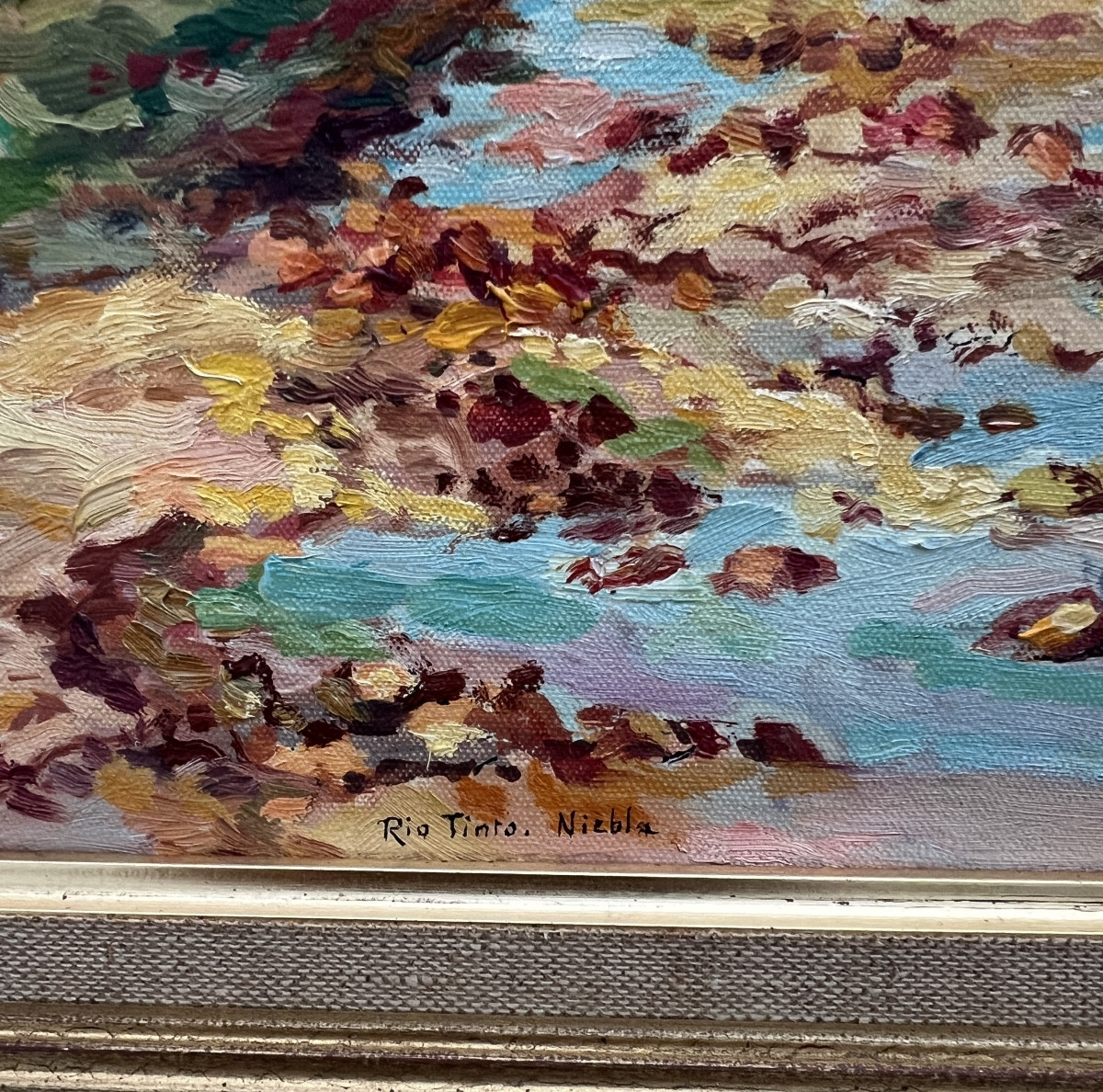 Tableau de Ferdinand Hanon 1885-1972 Fleuve Rio Tinto en Espagne -photo-3