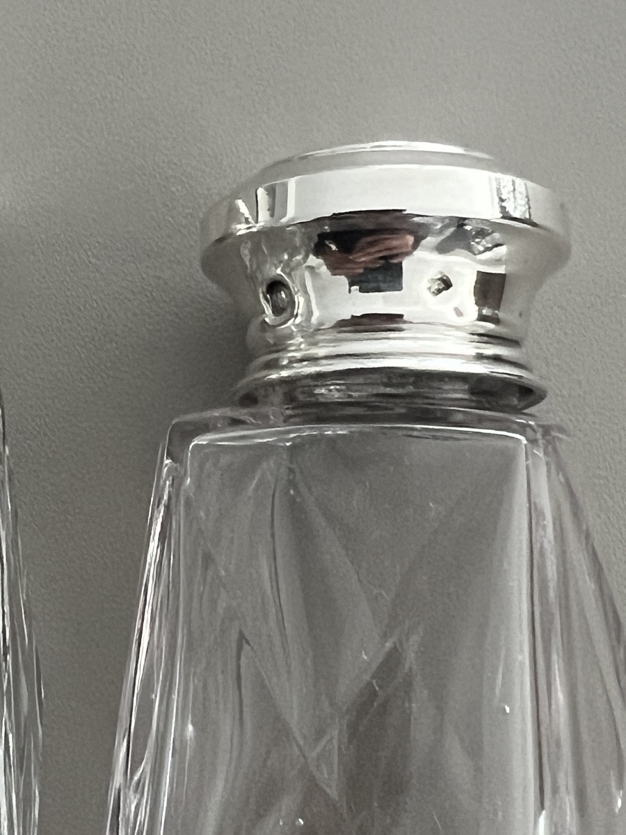Salière & Poivrière en Cristal et Argent Minerve -photo-3