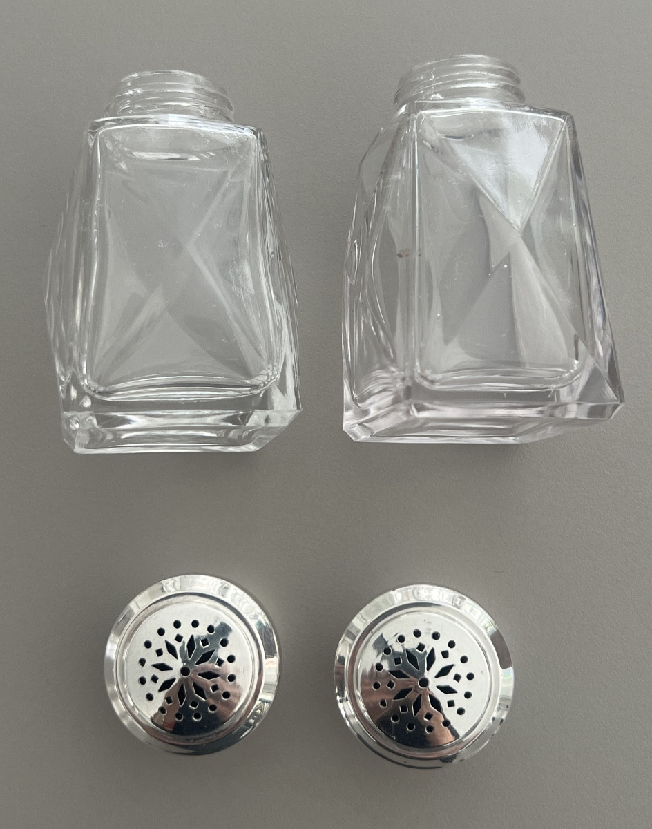 Salière & Poivrière en Cristal et Argent Minerve -photo-5