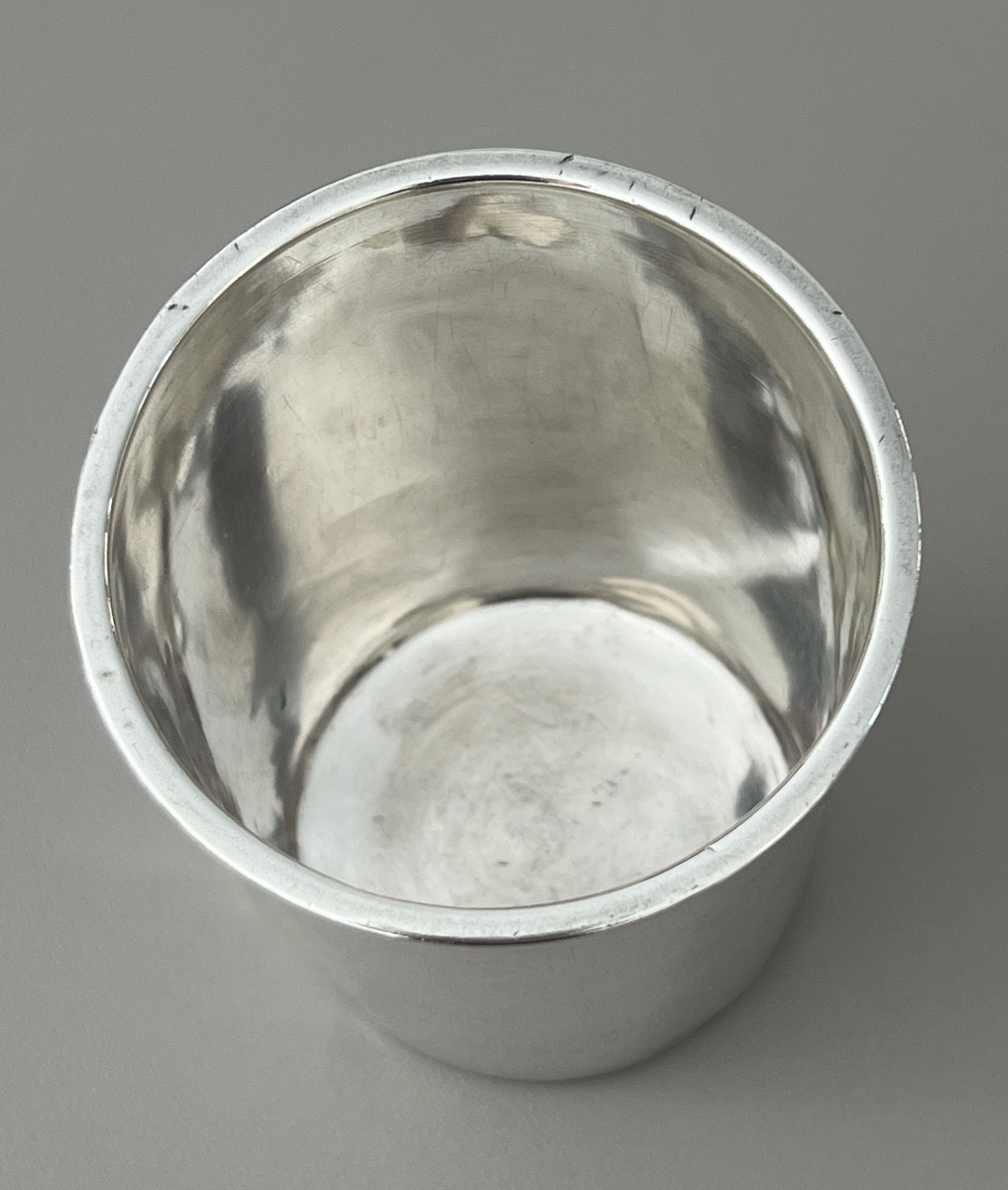 Henri Soufflot Orfèvre Timbale en Argent Minerve Gravée Ernest 95 gr-photo-3