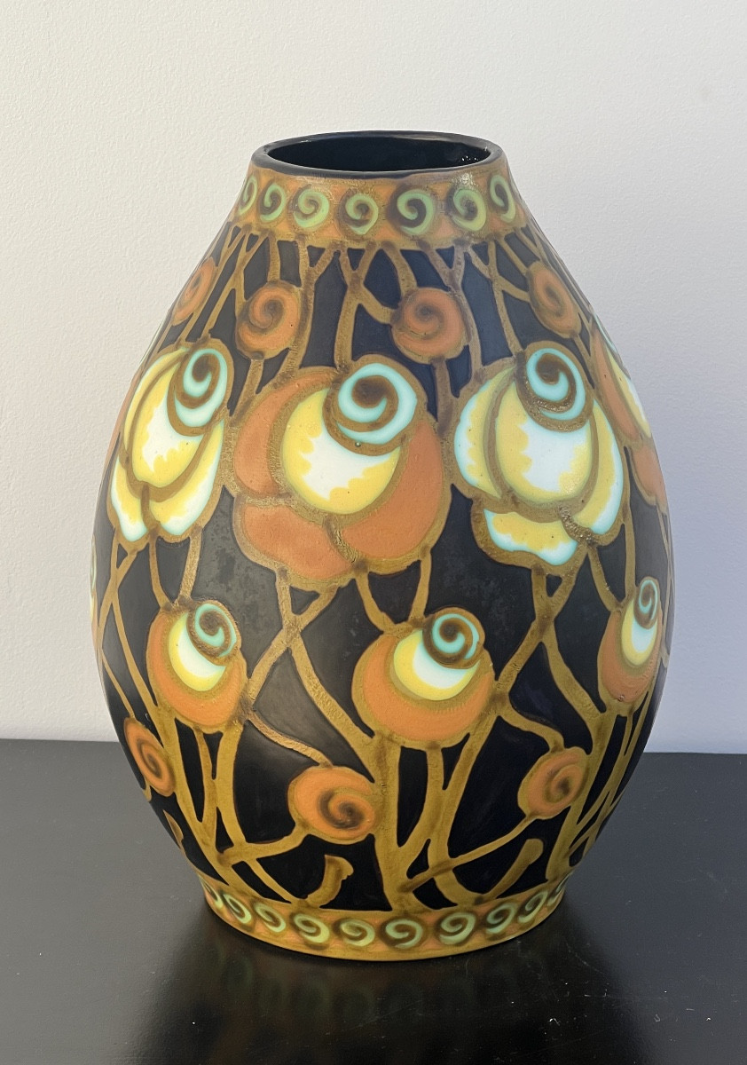 Charles Catteau ( 1880-1966  ) Vase Art-Déco 1925-photo-2