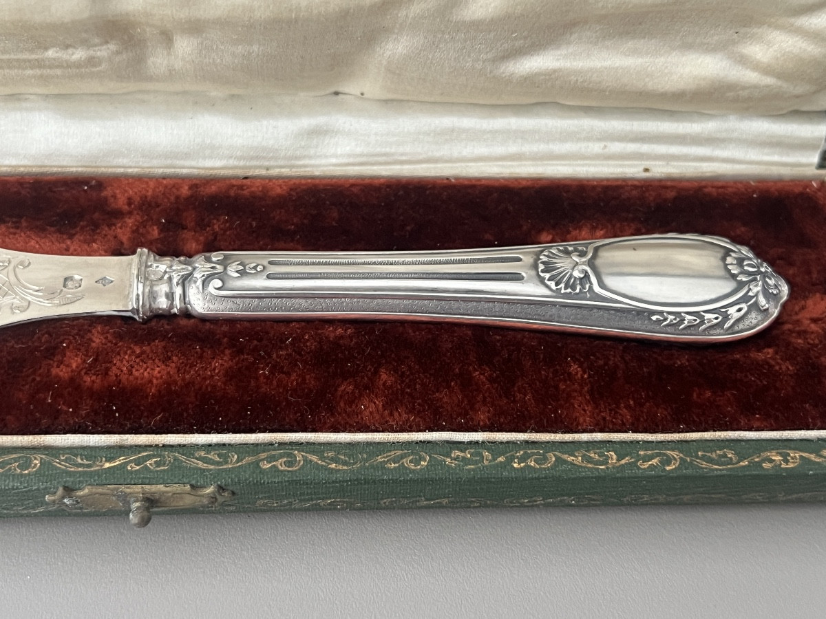Silver Cheese Serving Knife By Minerva Goldsmiths Page Brothers 1901-photo-3