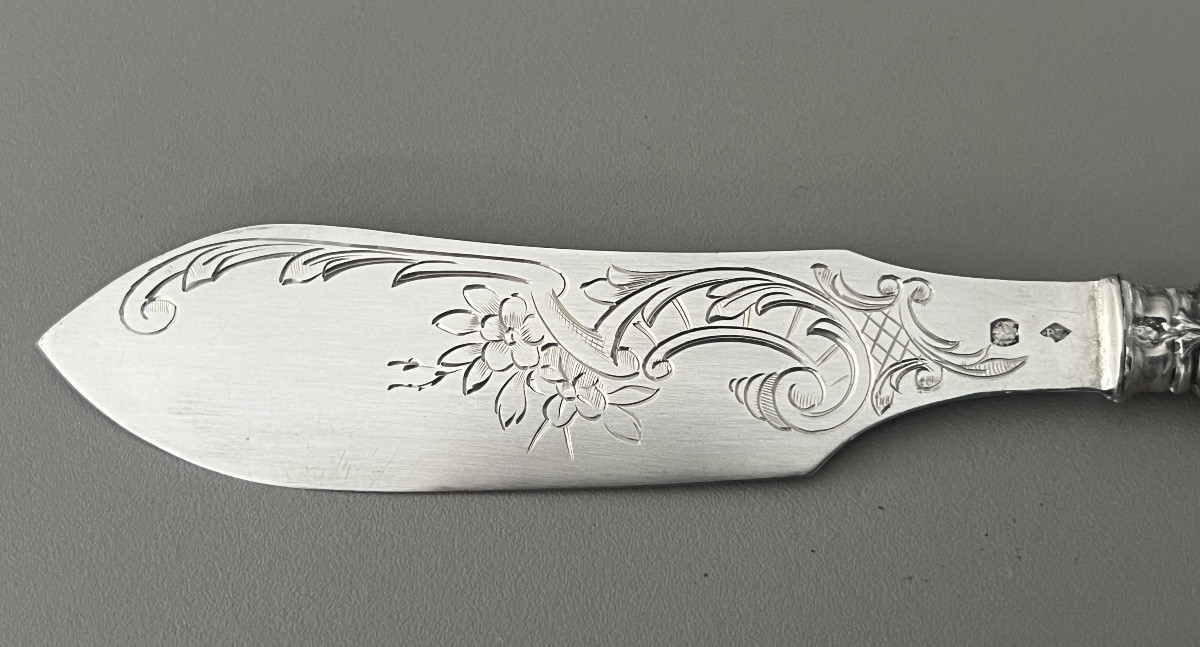 Silver Cheese Serving Knife By Minerva Goldsmiths Page Brothers 1901-photo-3
