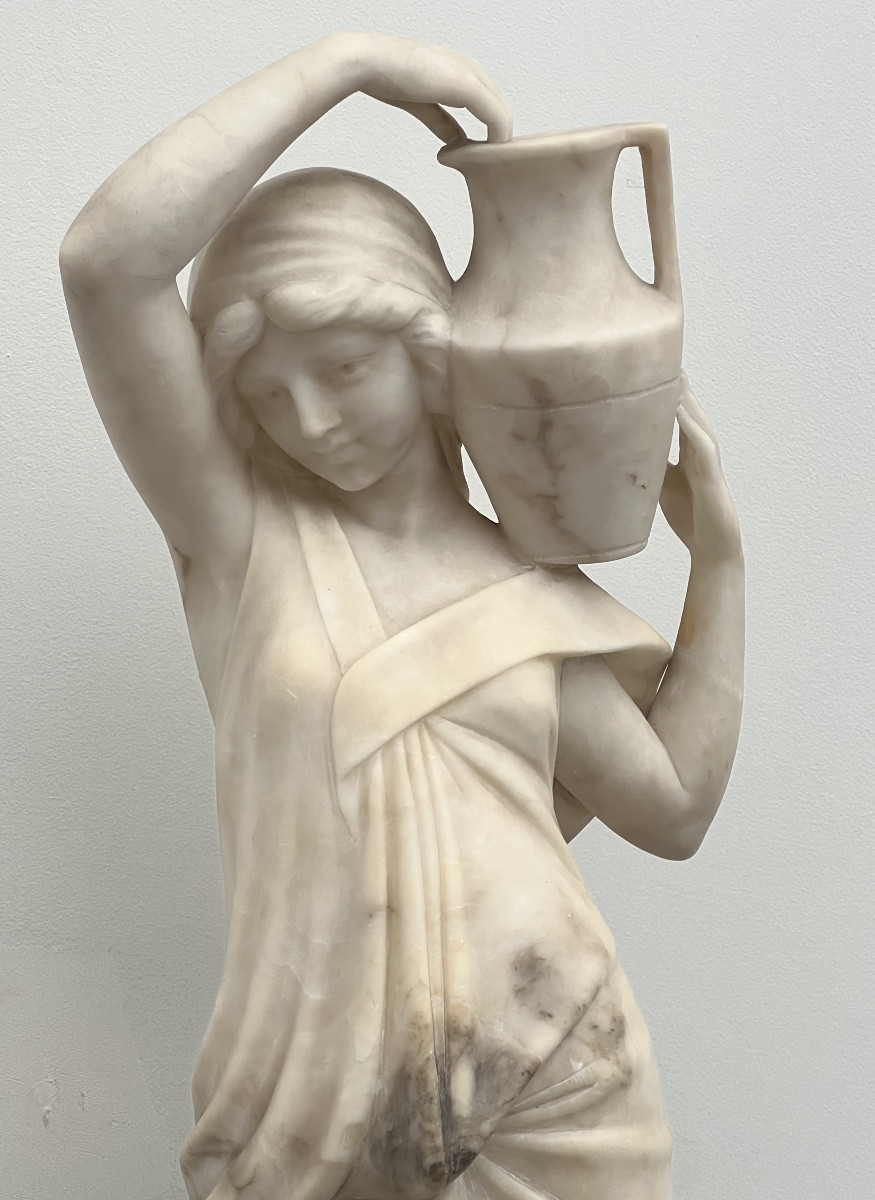Cipriani Adolfo 1880-1930  Porteuse d'Eau en Albâtre  -photo-4