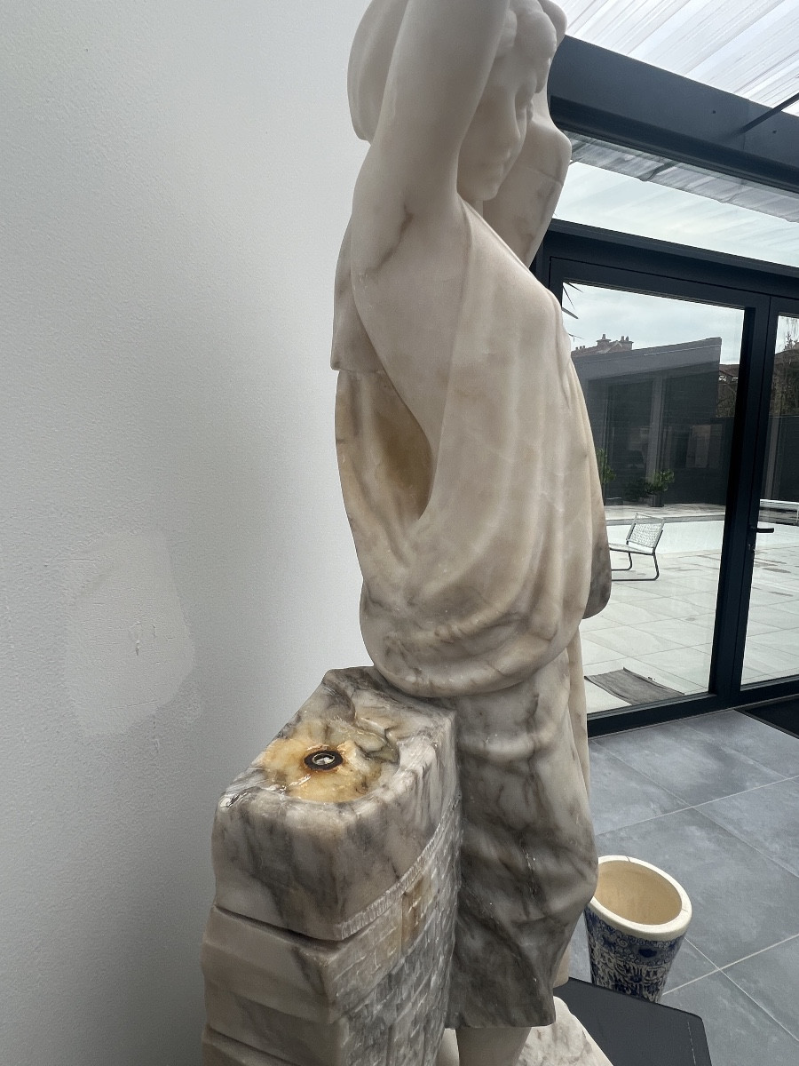 Cipriani Adolfo 1880-1930  Porteuse d'Eau en Albâtre  -photo-5