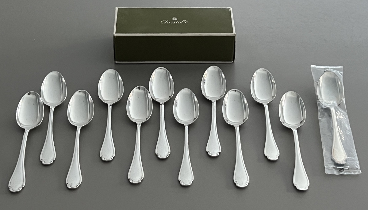 Christofle Modèle Pompadour 12 Cuillères à Café -photo-4