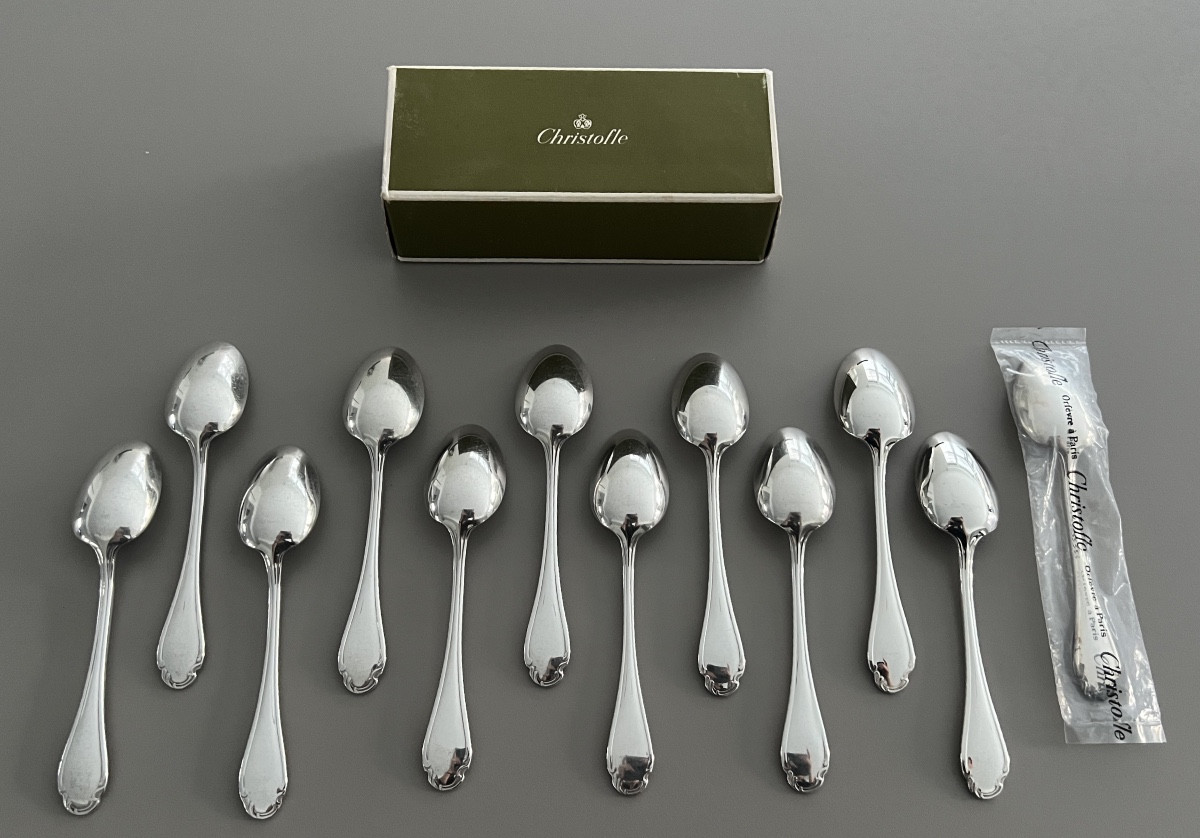 Christofle Modèle Pompadour 12 Cuillères à Café -photo-1