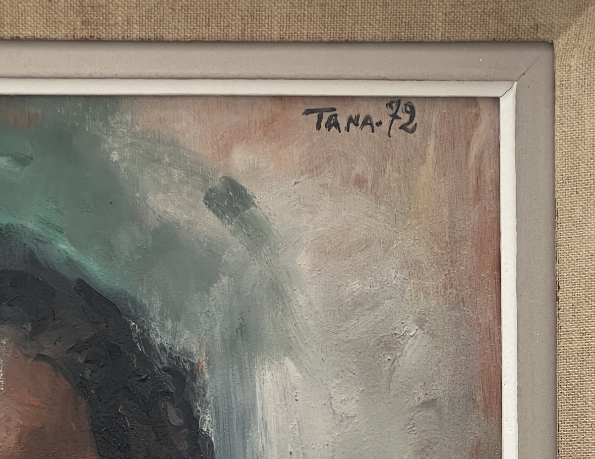 Painting By Raymond Tellier 1897-1985 Little Girl From Tananarive 1972-photo-1