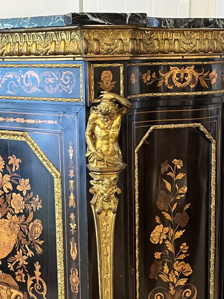 Napoleon III State Cabinet In Floral Marquetry -photo-2