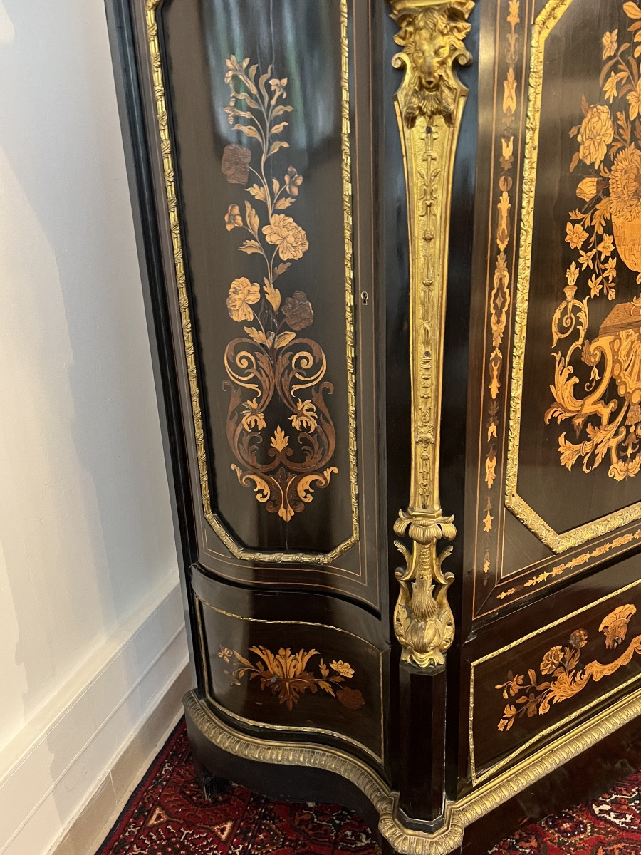 Napoleon III State Cabinet In Floral Marquetry -photo-3