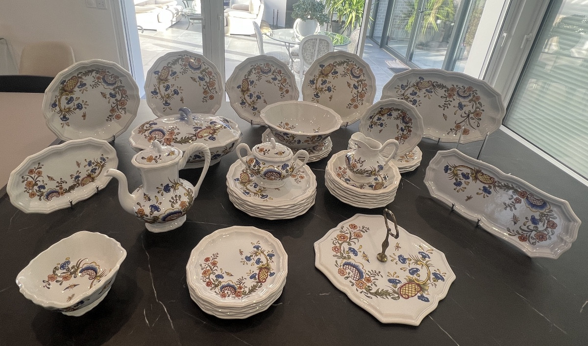 Service de Table de Salins Modèle Lille à Décor de Fleurs Papillons -photo-2