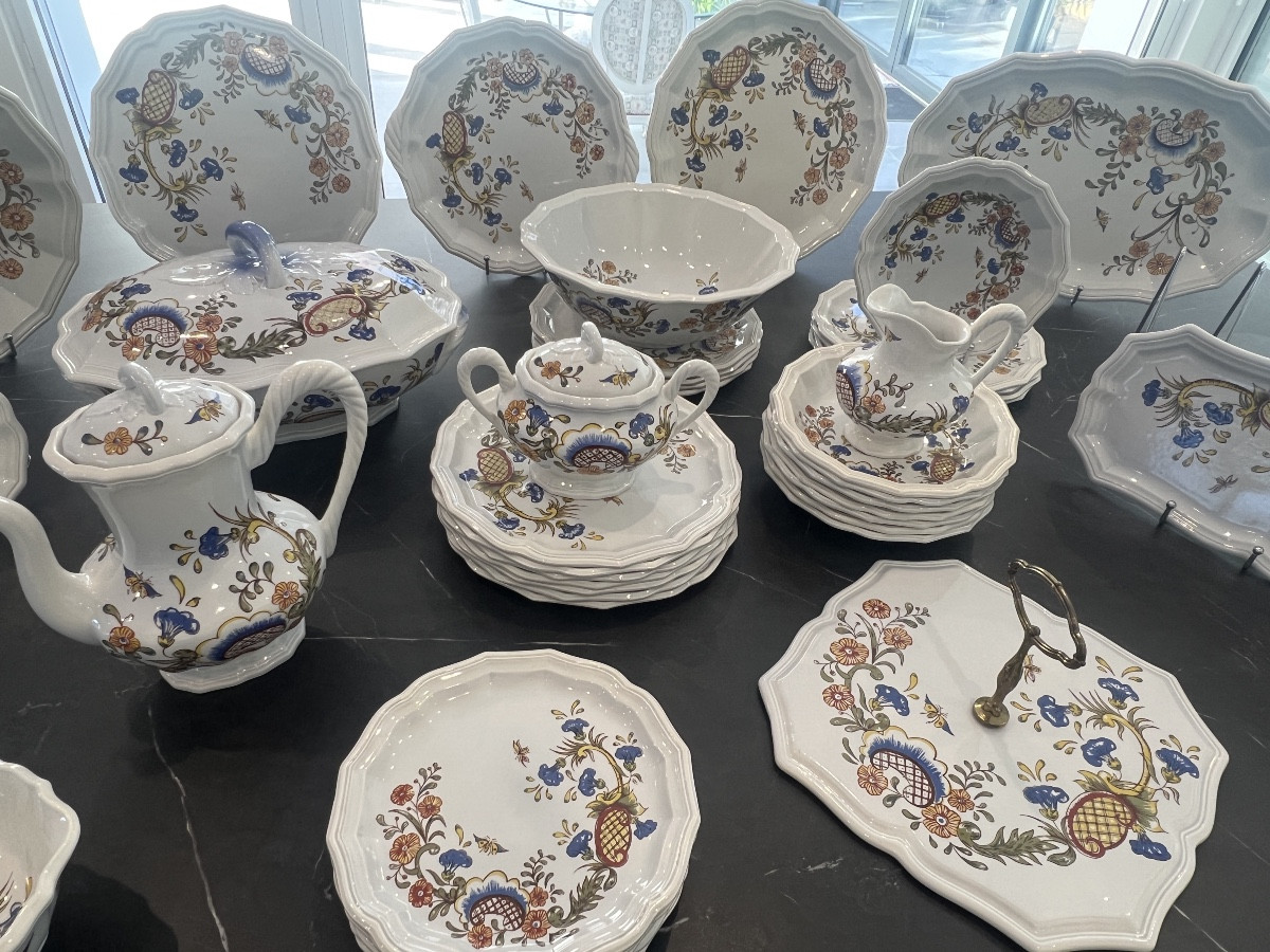 Service de Table de Salins Modèle Lille à Décor de Fleurs Papillons -photo-4