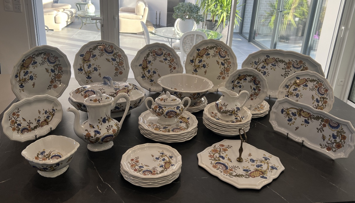 Service de Table de Salins Modèle Lille à Décor de Fleurs Papillons -photo-7