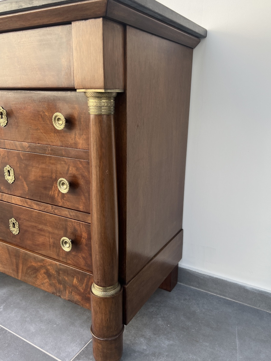 Small Empire Style Mahogany Chest Of Drawers -photo-1