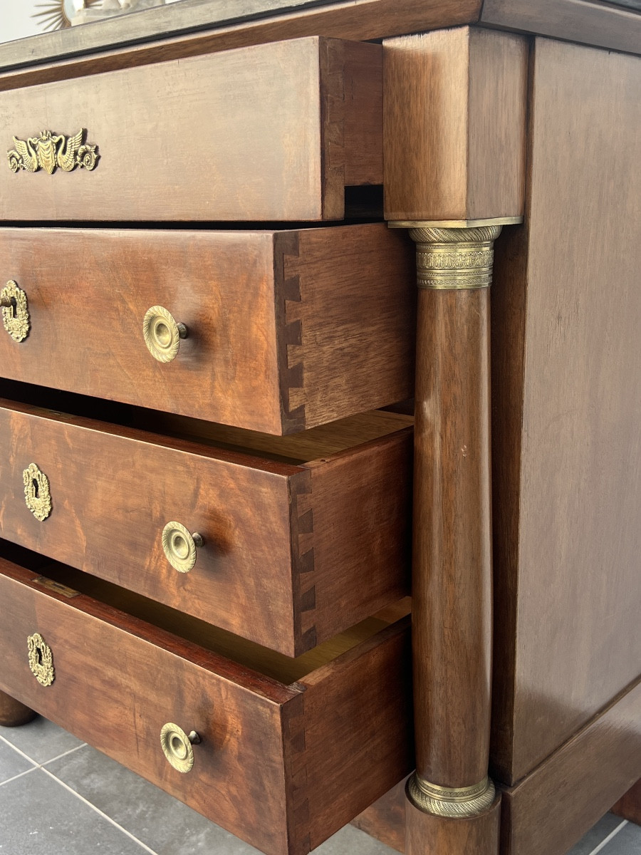 Small Empire Style Mahogany Chest Of Drawers -photo-2