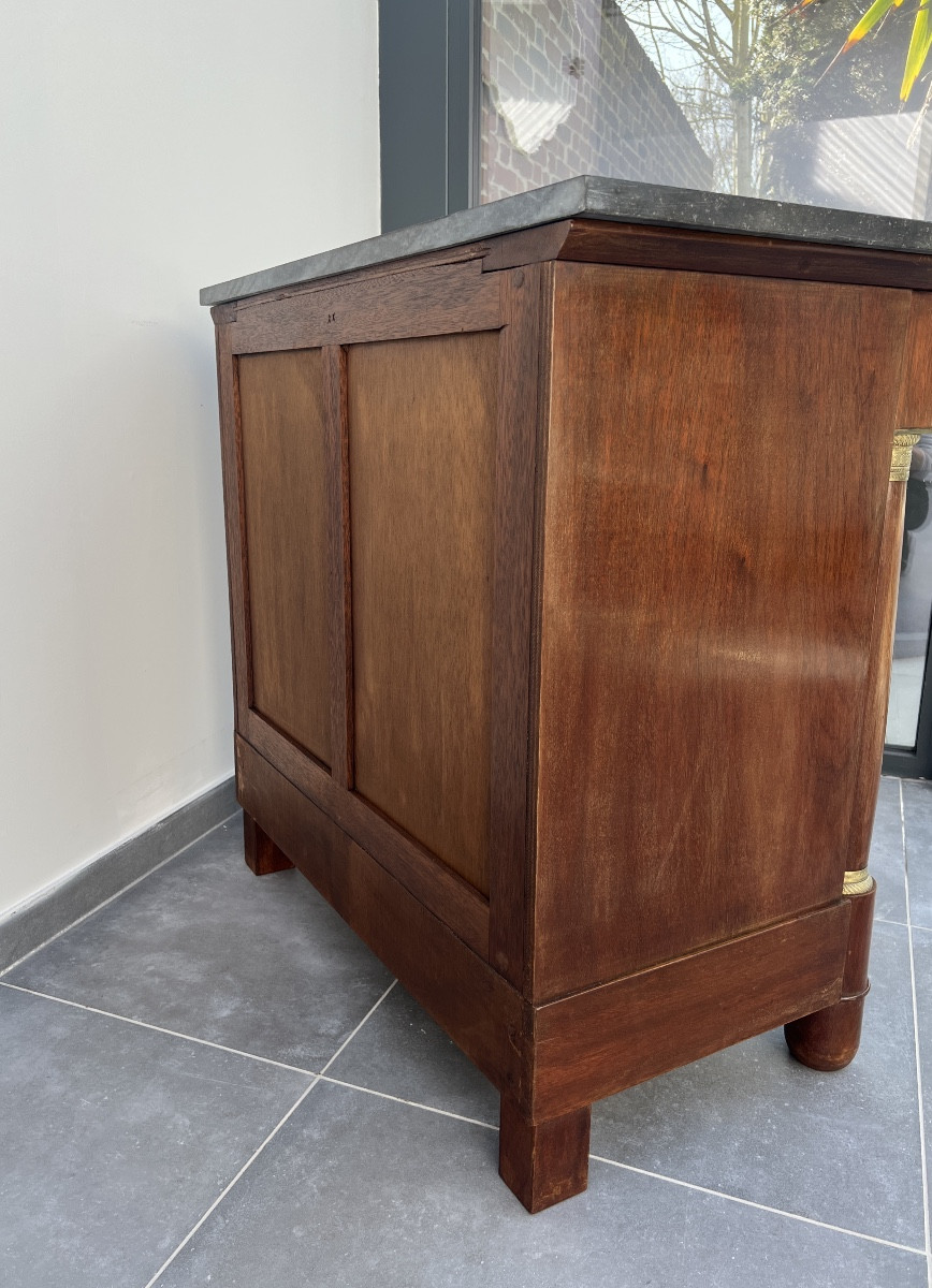Small Empire Style Mahogany Chest Of Drawers -photo-4