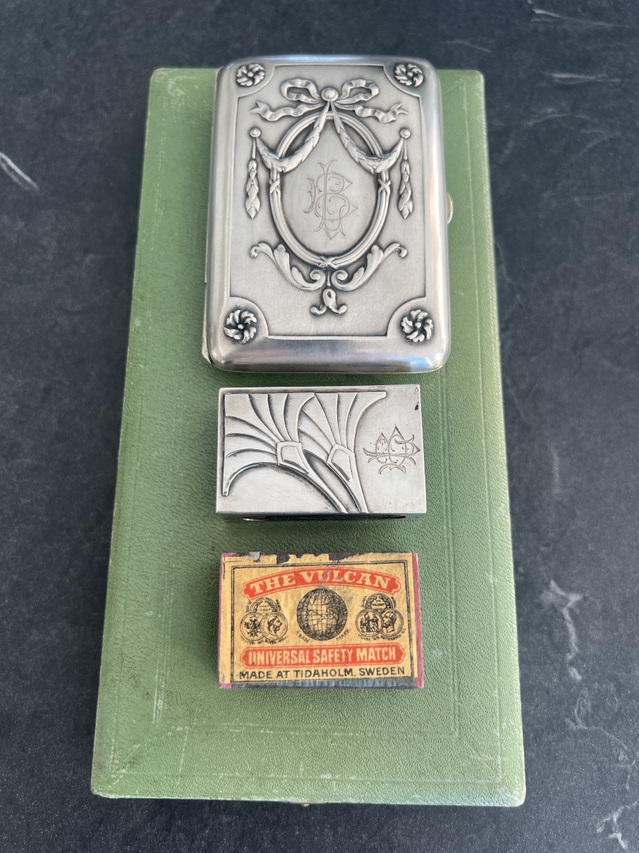 Louis XVI Style Silver Cigarette Case-photo-4