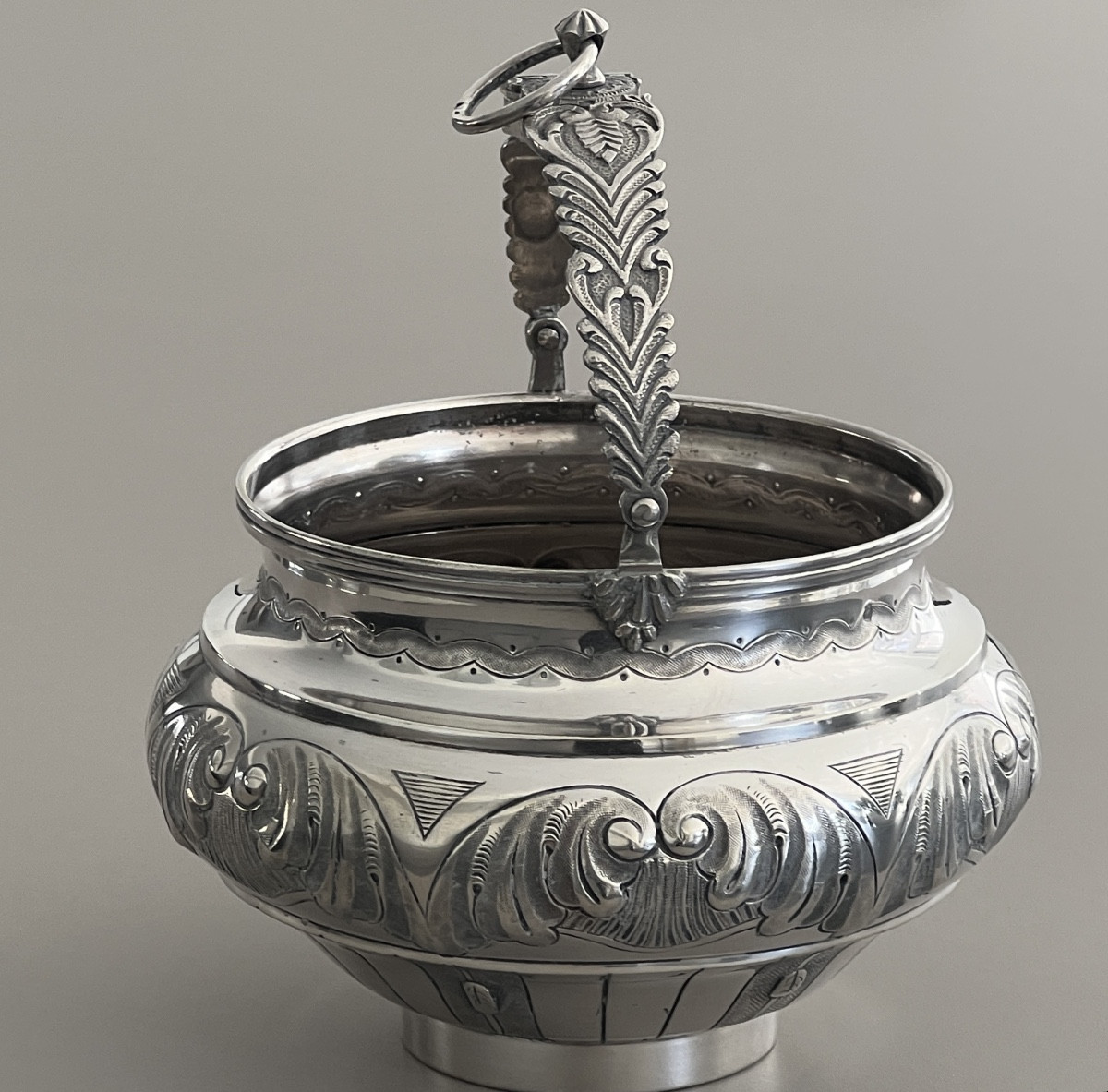 Minerva Solid Silver Holy Water Bucket / Holy Water Font -photo-2