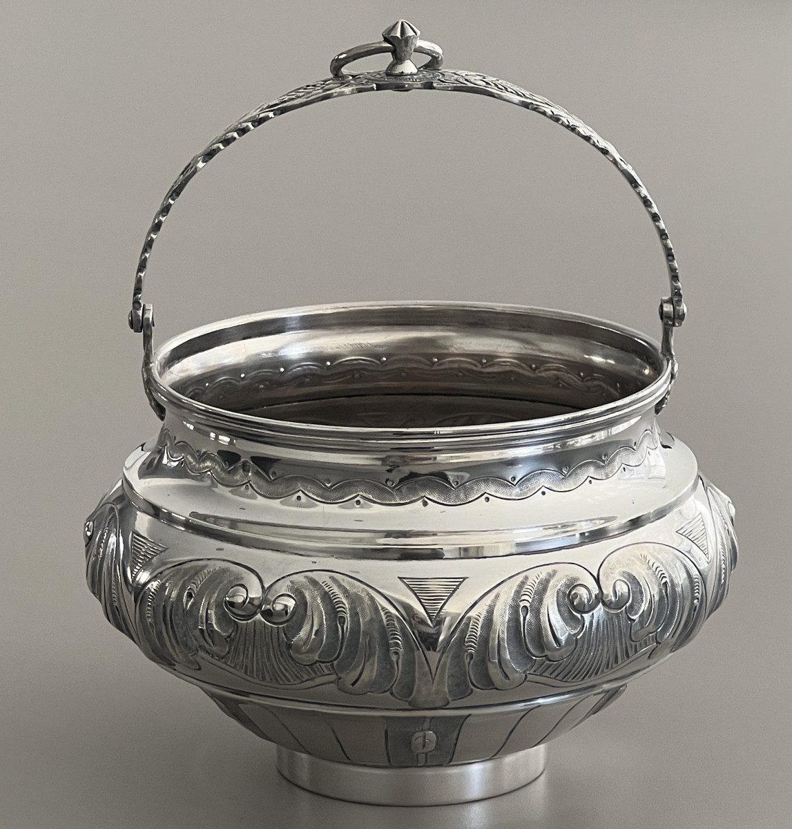 Minerva Solid Silver Holy Water Bucket / Holy Water Font 