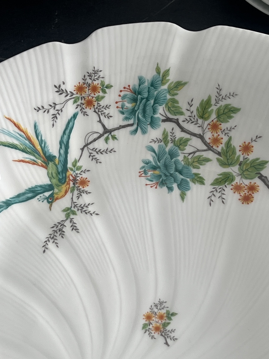Service de Table en Porcelaine de Limoges Décor aux  Oiseaux de Paradis -photo-4