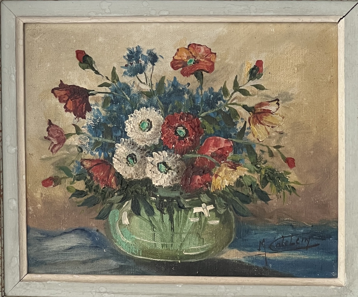  Still Life With Flowers Marcel-catelein (1892-1979 )-photo-2