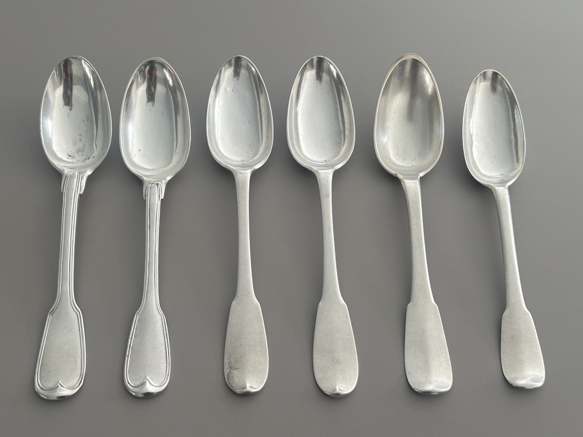 Massive Silver Spoons Fermiers Généraux 18th Century-photo-2