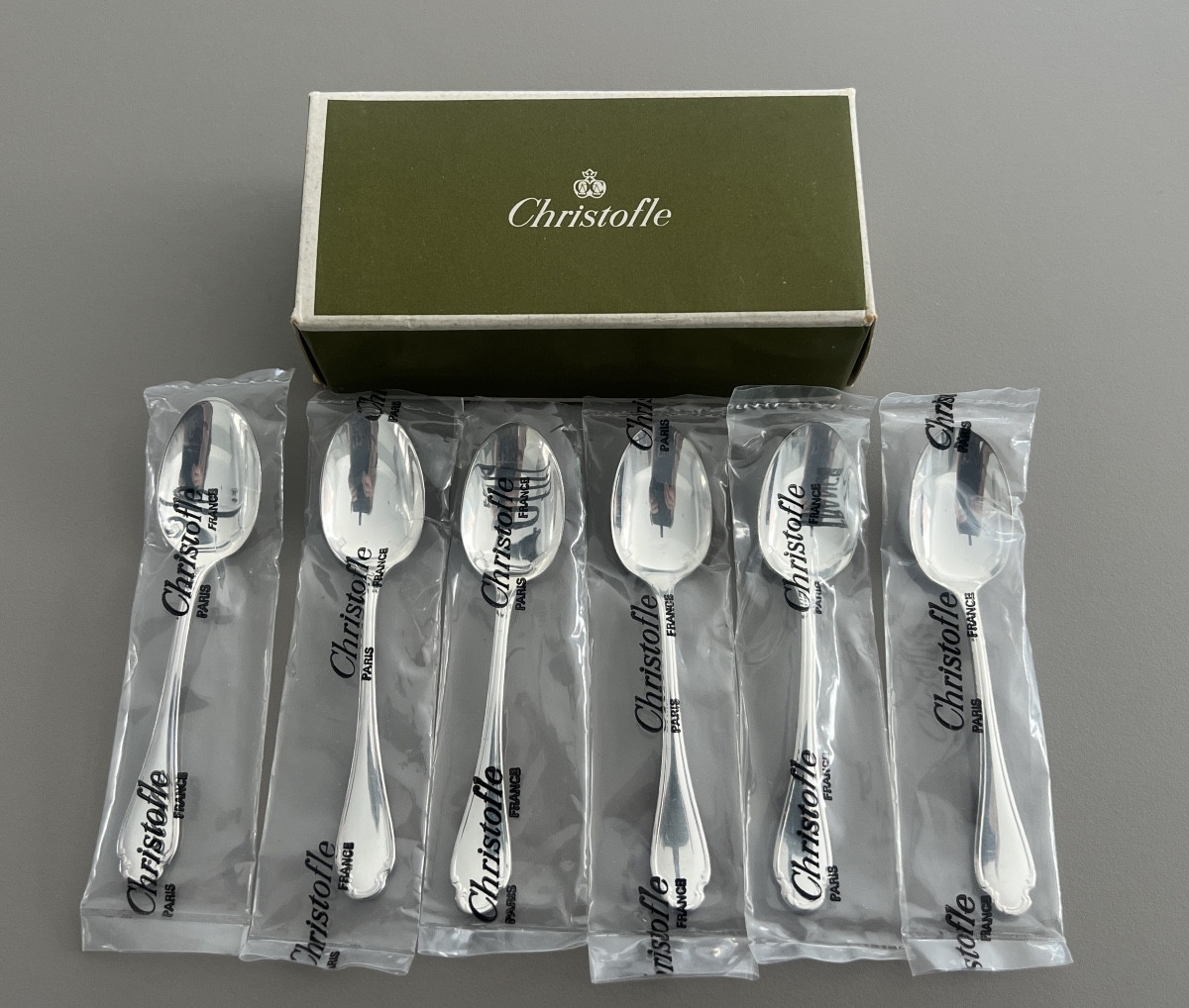 Christofle Modèle Pompadour 6 Cuillères à Moka Sous Blister Neuf