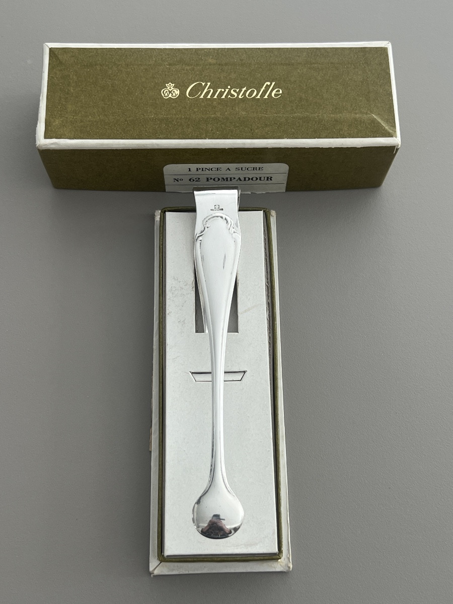 Christofle Model Pompadour Sugar Tongs-photo-3