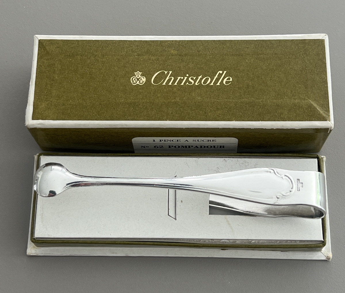 Christofle Model Pompadour Sugar Tongs