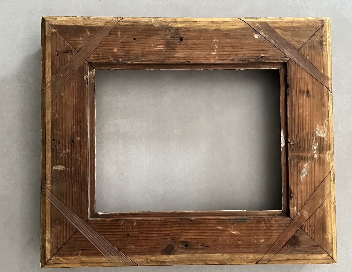 19th Century Carved Frame In Wood And Gilded Stucco-photo-8