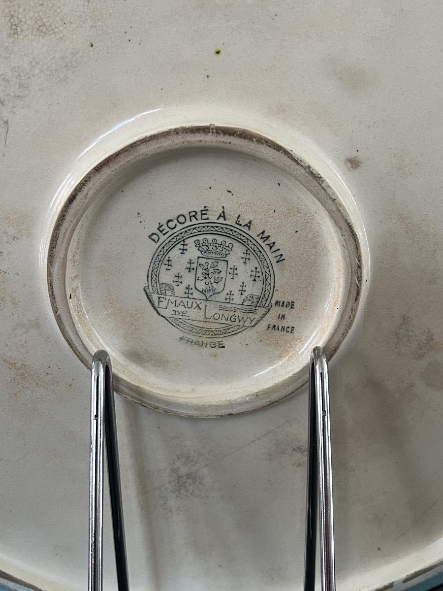 Grand Plat en Emaux De Longwy D 36,2 cm -photo-3