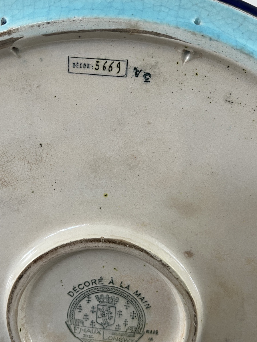Grand Plat en Emaux De Longwy D 36,2 cm -photo-4