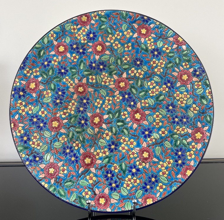 Grand Plat en Emaux De Longwy D 36,2 cm 