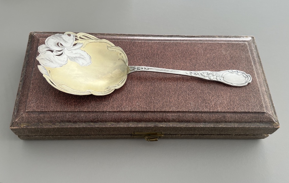 Louis Coignet Openwork Strawberry Shovel In Sterling Silver Vermeil Art Nouveau-photo-2