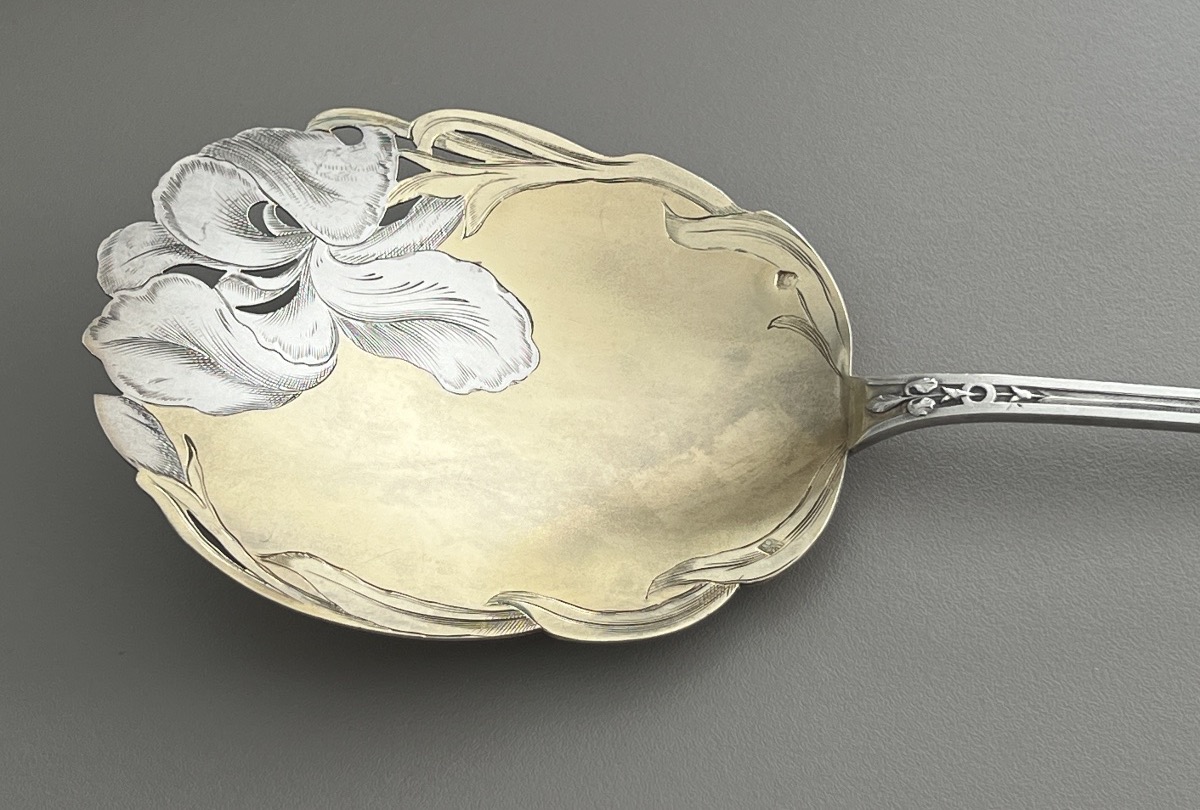 Louis Coignet Openwork Strawberry Shovel In Sterling Silver Vermeil Art Nouveau-photo-3