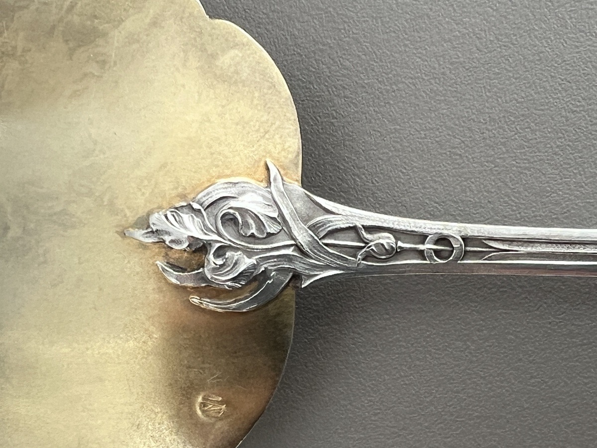 Louis Coignet Openwork Strawberry Shovel In Sterling Silver Vermeil Art Nouveau-photo-2