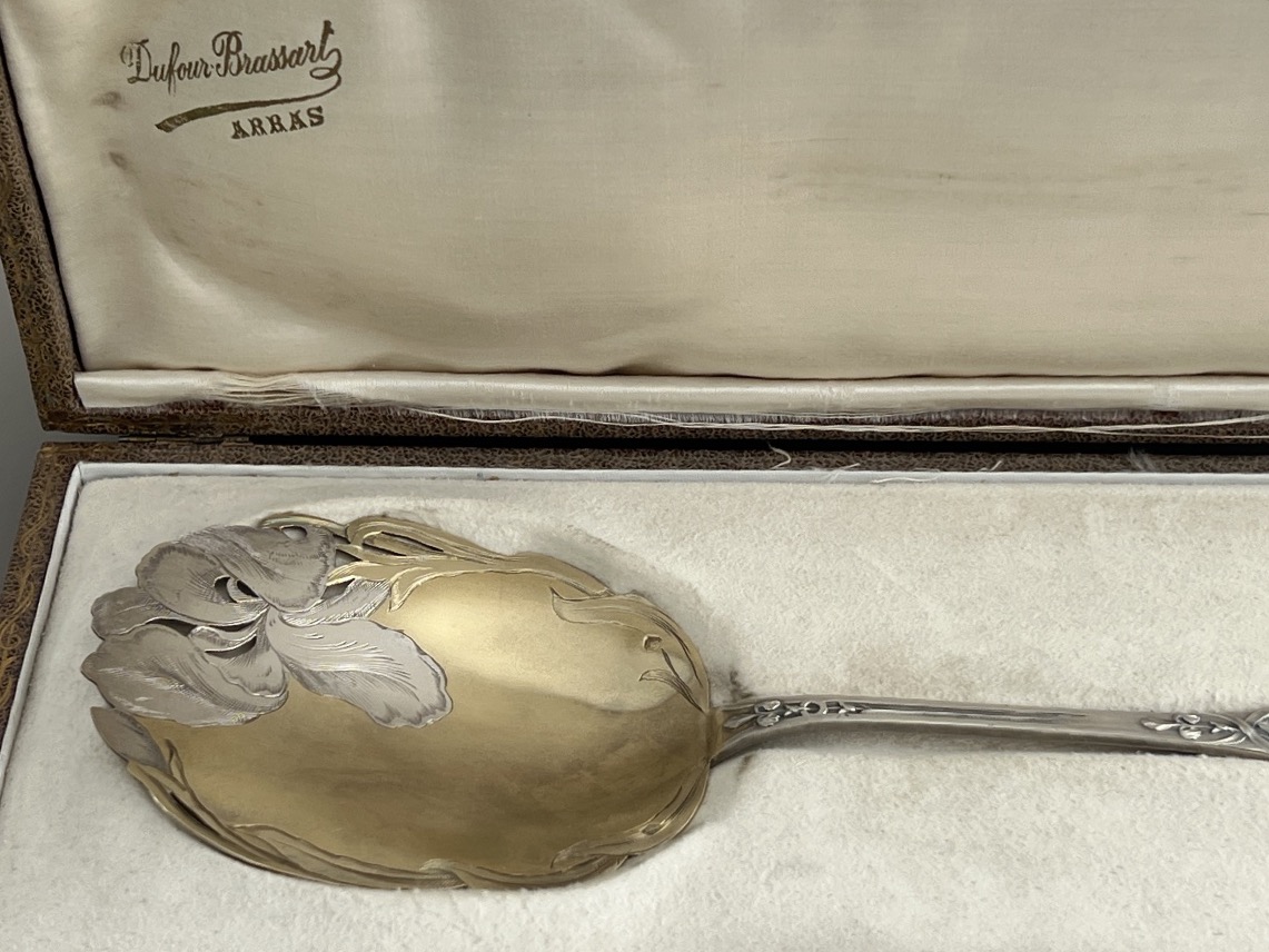 Louis Coignet Openwork Strawberry Shovel In Sterling Silver Vermeil Art Nouveau-photo-5
