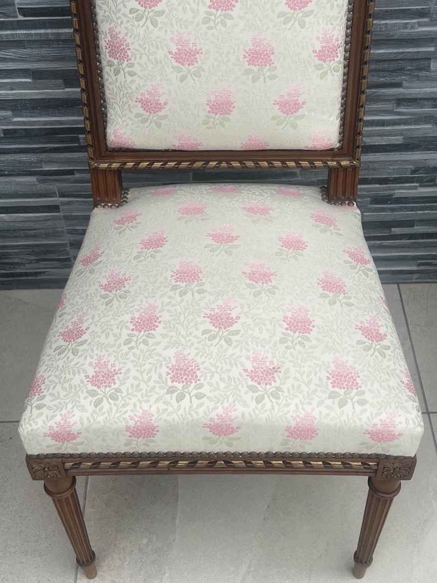 Suite Of 4 Napoleon III Louis XVI Walnut Chairs-photo-4