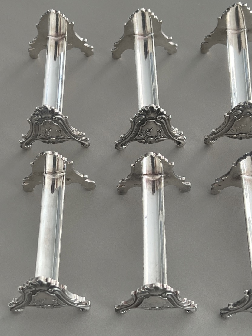 12 Porte Couteaux Ravinet Denfert Style Louis XV en Métal Argent -photo-4