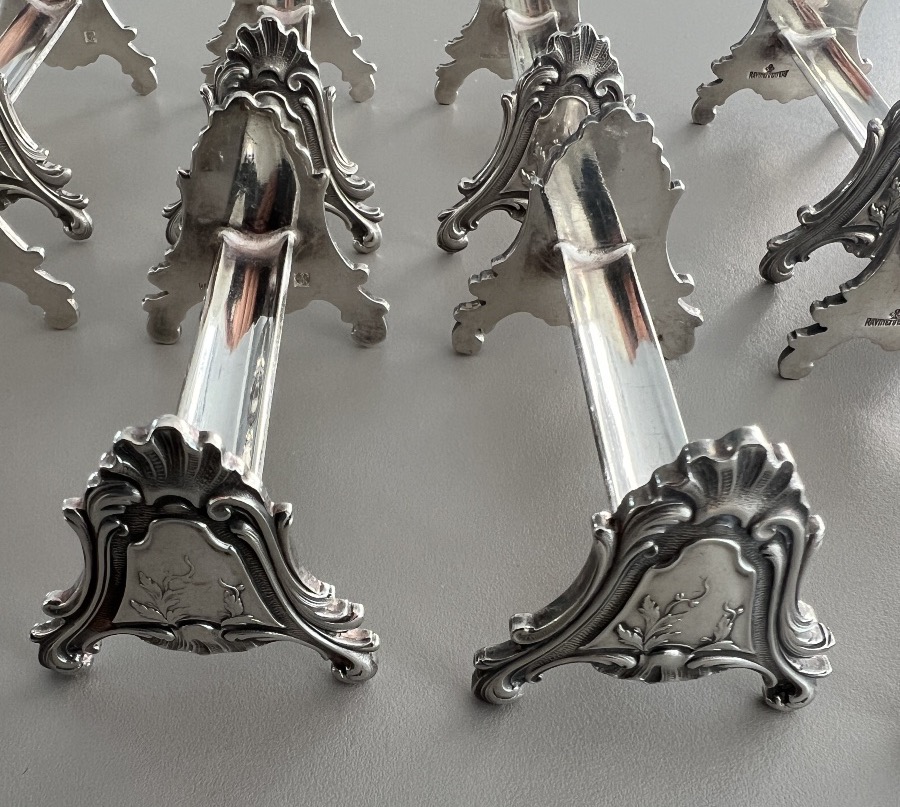 12 Porte Couteaux Ravinet Denfert Style Louis XV en Métal Argent -photo-1