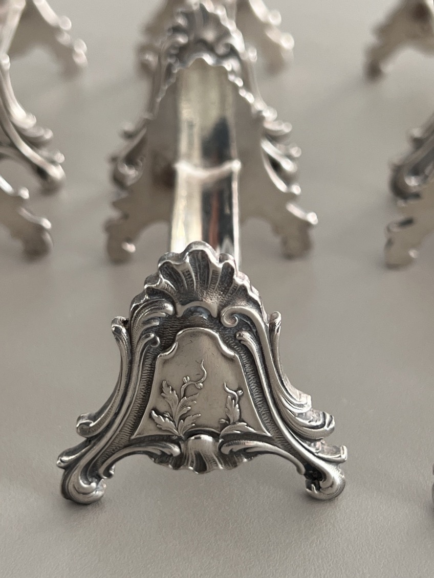 12 Porte Couteaux Ravinet Denfert Style Louis XV en Métal Argent -photo-2