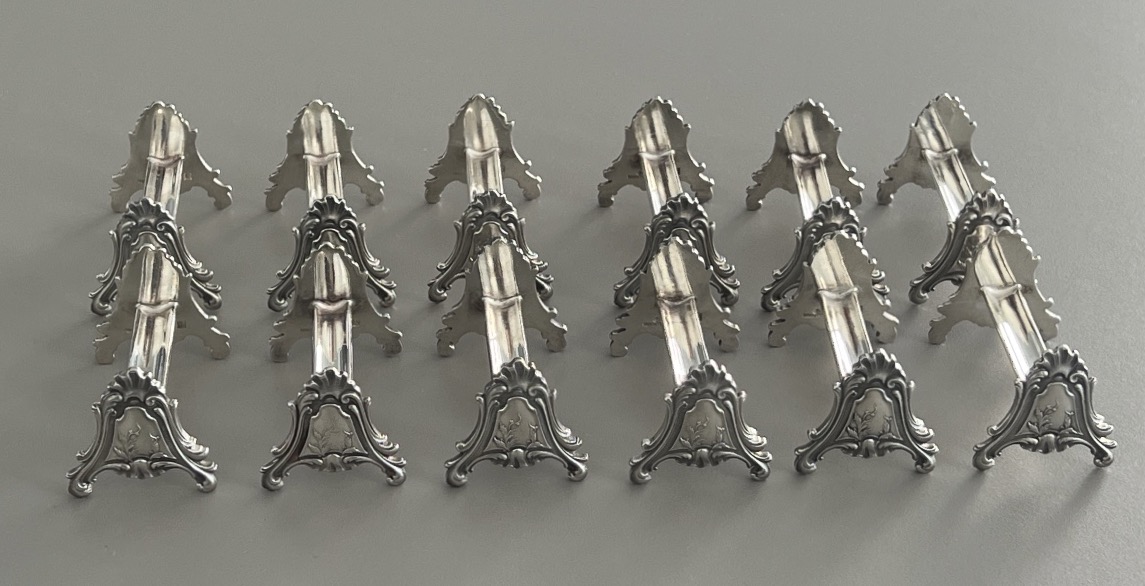 12 Porte Couteaux Ravinet Denfert Style Louis XV en Métal Argent 