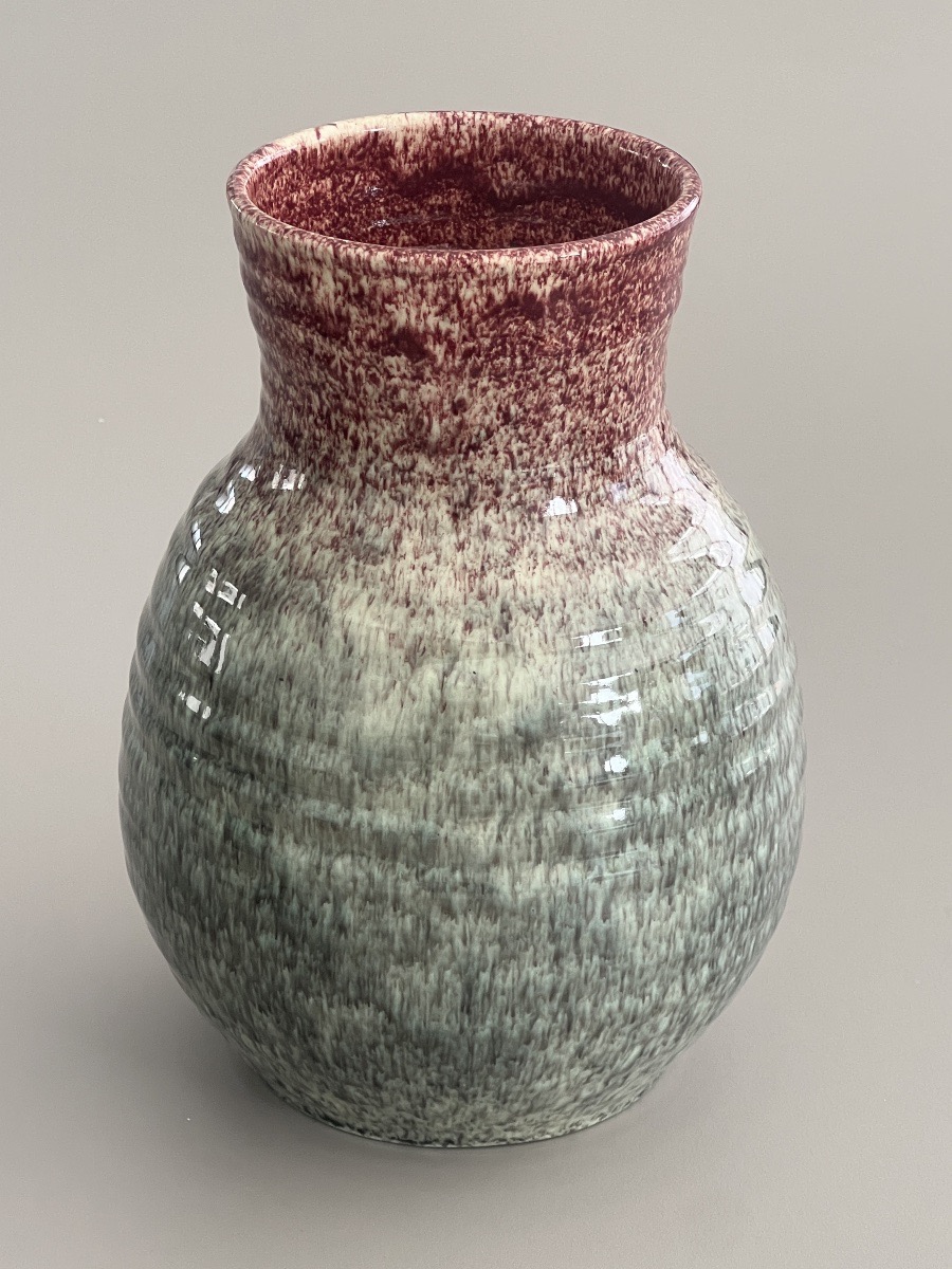 Accolay Vase, Glazed Ceramic, Circa 1950-photo-3