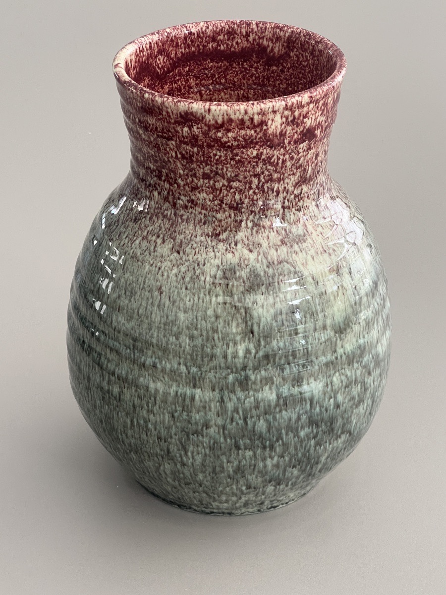 Accolay Vase, Glazed Ceramic, Circa 1950-photo-4