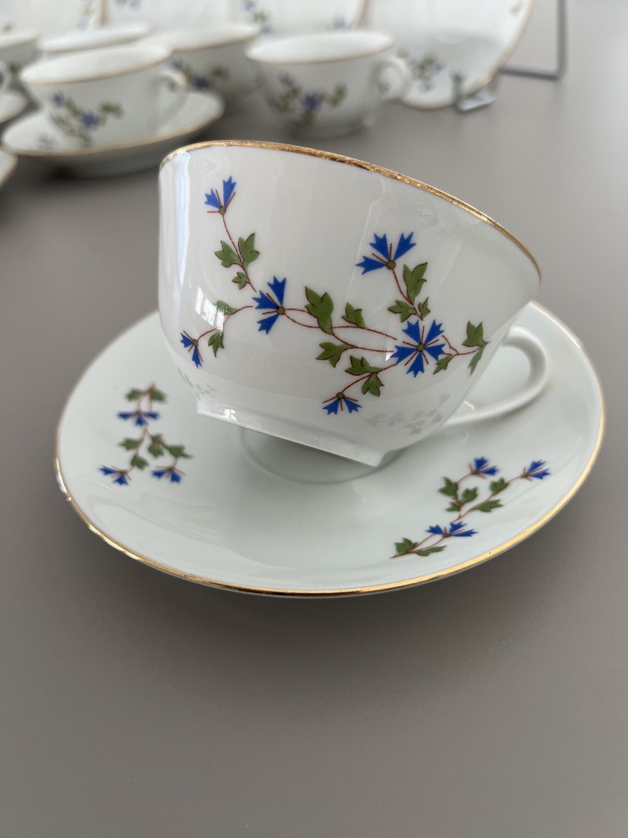 12 Lourioux Porcelain Coffee/tea Cups With Barbeaux Design -photo-5